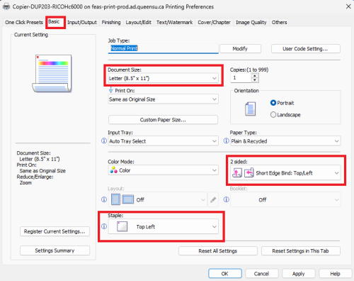 Basic Printing Configurations